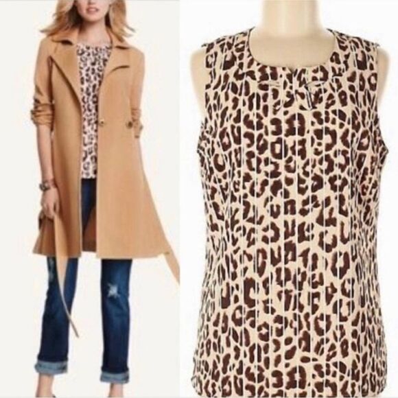 CAbi 3070 Ginger Sleeveless Animal Print Top Sleeveless Mob Wife S - Picture 1 of 10